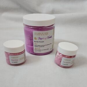 3Pc Aminnah B**b Polish with Lip Scrub and Butter